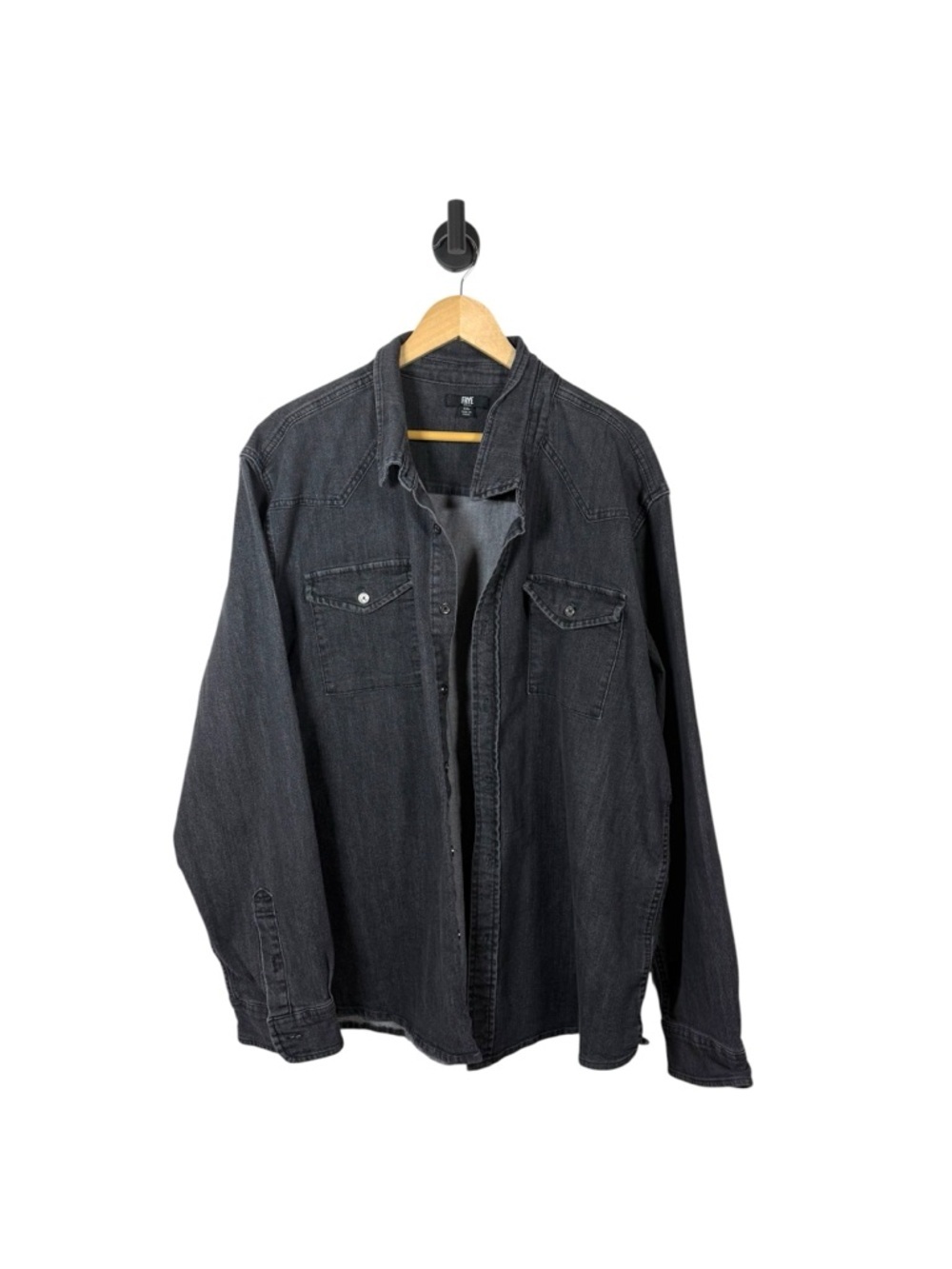 Frye Denim Men’s Button Down Denim Shacket Black XXL Western
